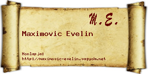 Maximovic Evelin névjegykártya